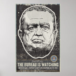 FBI J Edgar Hoover Propagandadruck Poster