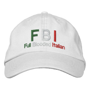 FBI Vollblutgetränkte italienische weiße Baseballk Bestickte Baseballkappe
