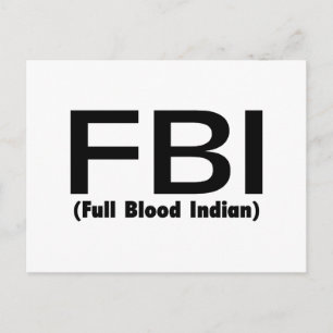 FBI Vollblutindischer Postkarte