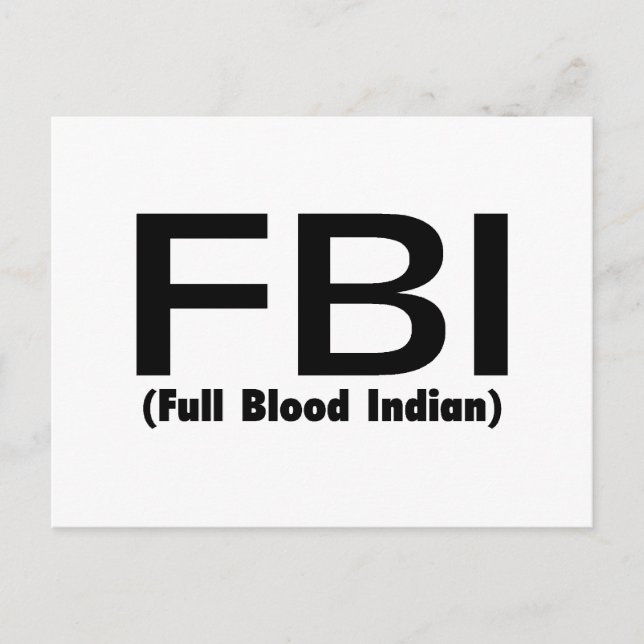 FBI Vollblutindischer Postkarte (Vorderseite)