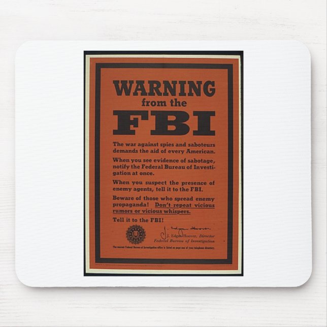 Fbi-Warnung Mousepad (Vorne)