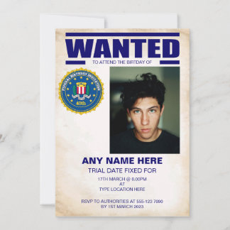 FBI Will Geburtstagspartei Einladung
