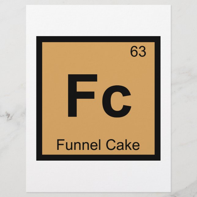 Fc - Funnel Cake Chemistry Periodic Table Symbol (Vorderseite)