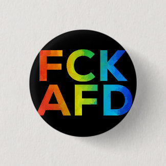 FCK AFD Regenbogen auf Schwarz Button