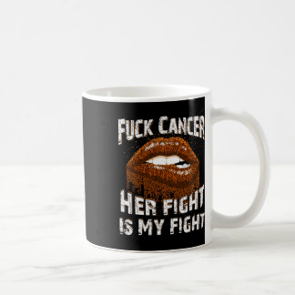 Fck Cancer Orange Lips Bitten Y Leukemia Awareness Kaffeetasse