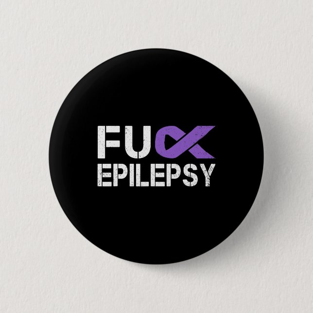 Fck Epilepsy Awareness Month Lila Ribbon Krieger Button (Vorderseite)