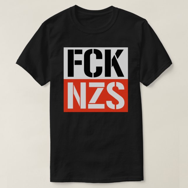 FCK NZS-Aufkleber T-Shirt (Design vorne)