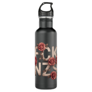 FCK NZS Blumen gegen rechts Keine Nazis Lgbtq+  Edelstahlflasche