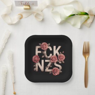 FCK NZS Blumen gegen Rechts Keine Nazis Lgbtq+ Pappteller