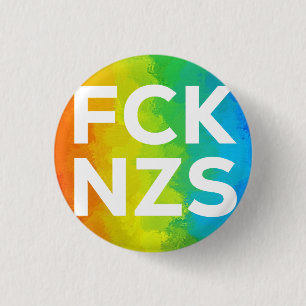 FCK NZS Cutout Regenbogen weiß Button