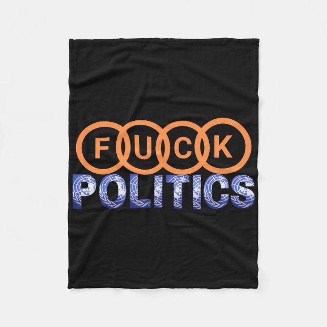 Fck Politics Funny Protest Fleecedecke (Vorderseite)