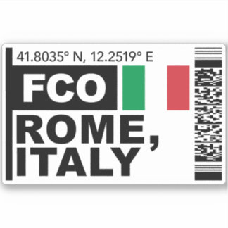 FCO Rom Boarding Pass - Italien Reise Aufkleber