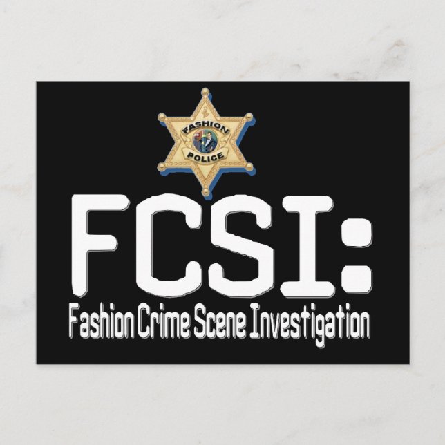 FCSI:  Untersuchung der Mode Crime Scene Postkarte (Vorderseite)