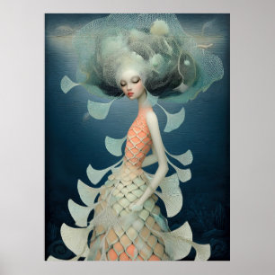*~* FD2 12 Wassergöttin Fantasy Meer Nixe Poster