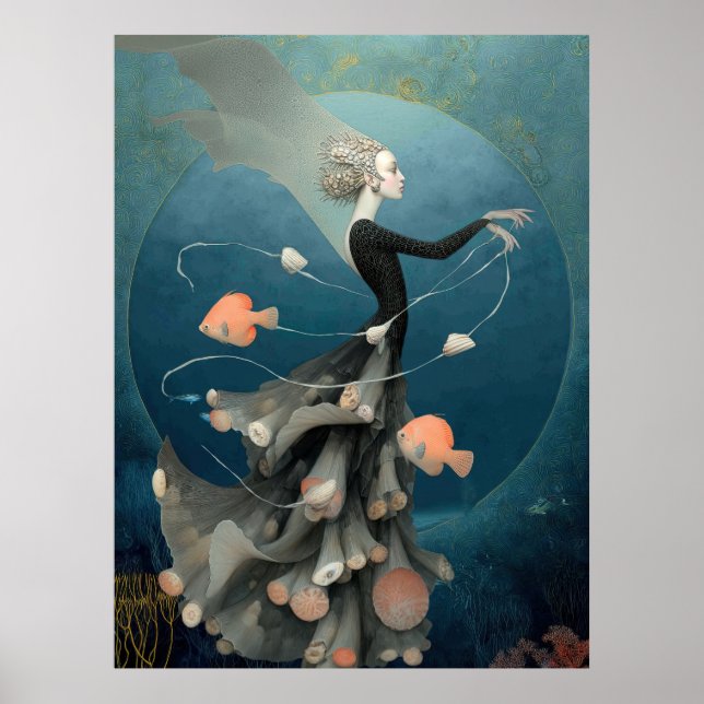 *~* FD2 15  Water Goddess Fantasy Sea Mermaid  Poster (Vorne)