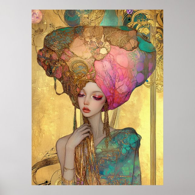*~* FD2 28 Ornate Nouveau Fantasy Ethereal Woman  Poster (Vorne)