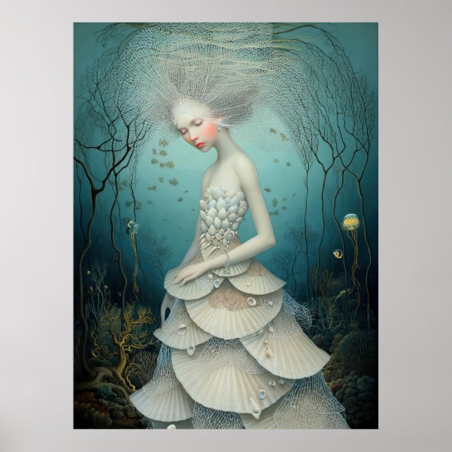 *~* FD2 3  Wassergöttin Fantasy Meer Nixe  Poster (Vorne)