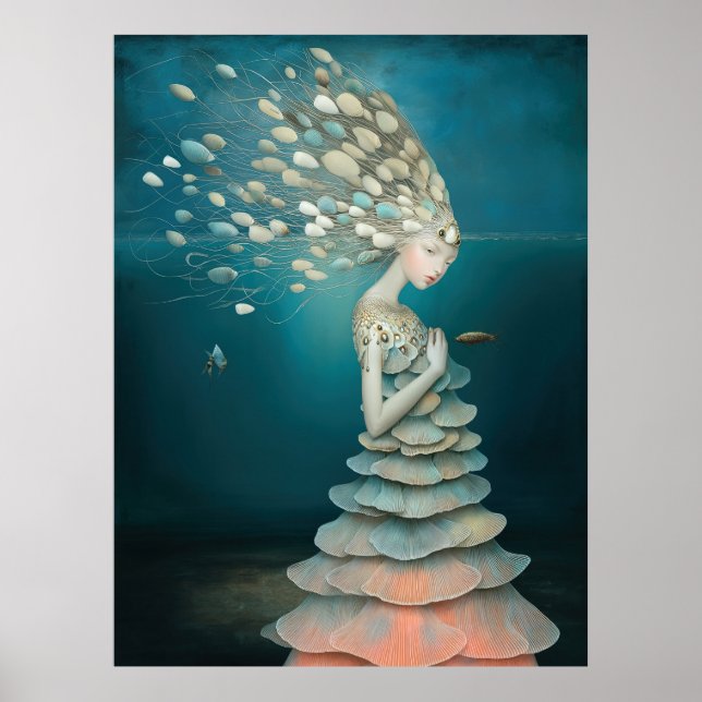 *~* FD2 5  Wassergöttin Fantasy Meerjungfrau  Poster (Vorne)