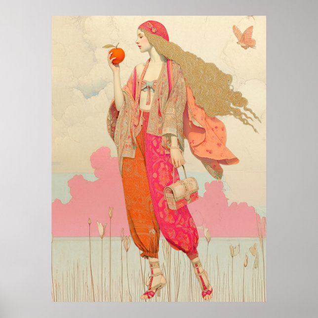 ^~* FD2 Boho Frau Apple Butterfly 10 Poster (Vorne)
