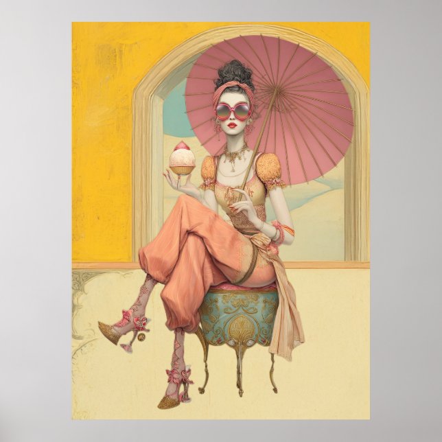 ^~* FD2 Boho Woman Apple Butterfly 45 Poster (Vorne)