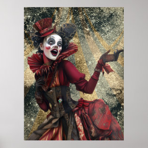 FD2 Circus Clown Art 23 Vintag Retro Karneval Poster
