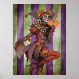 FD2 Circus Clown Art 24 Vintag Retro Karneval Poster