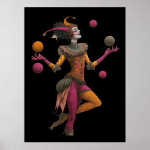 FD2 Circus Clown Art 27 Vintag Retro Karneval Poster