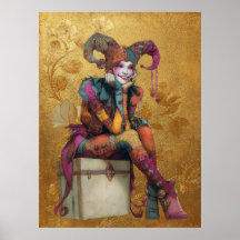 FD2 Circus Clown Art 2 Vintag Retro Karneval Kunst