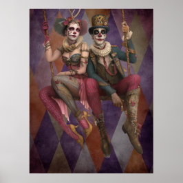 FD2 Circus Clown Art 30 Vintag Retro Karneval Poster