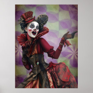 FD2 Circus Clown Art Vintag Retro Karneval 23 Poster