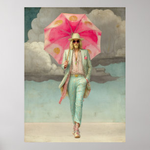 FD2 Eclectic Colorful Boho MAN Umbrella 14 Poster
