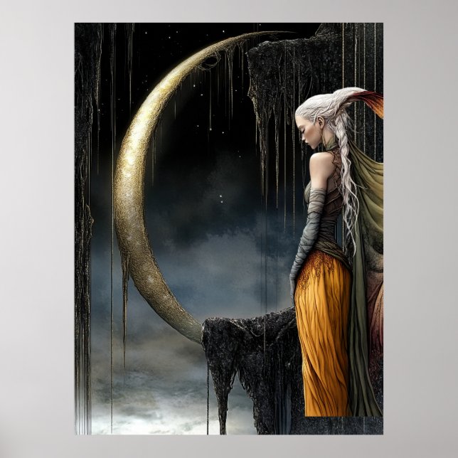 FD2 Enchanted Crescent Moon Goddess  30  Poster (Vorne)