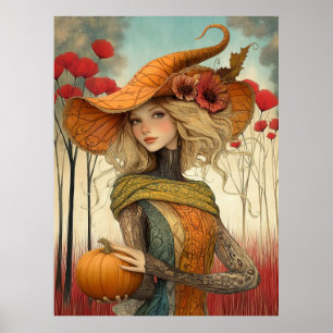 *~* FD2 Fall Girl Herbst Retro PUMPKIN 8 Poster