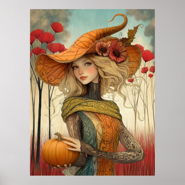 *~* FD2 Fall Girl Herbst Retro PUMPKIN 8 Poster (Vorne)