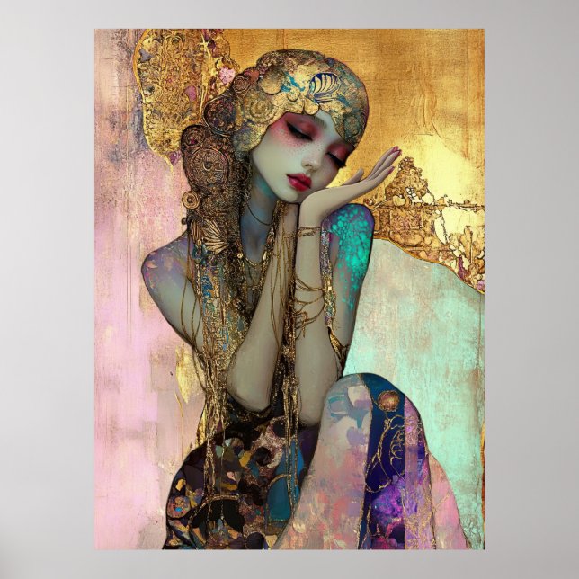 *~* FD2 Ornate Nouveau Fantasy Ethereal Woman  34 Poster (Vorne)
