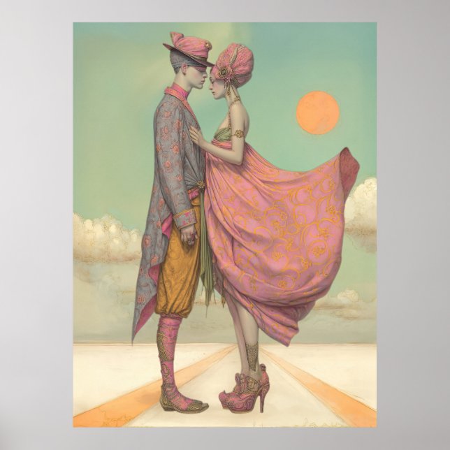 *~* FD2 Retro Liebe Romantische Boho Couple 21 Poster (Vorne)