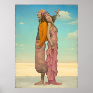 *~* FD2 Retro Liebe Romantische Boho Couple 22 Poster
