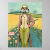 FD2 Retro Whimsical Mädchen Kunst Vintage Floral 2