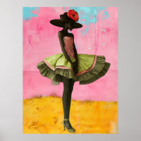 *~* FD2 Vibrant Tropical Black Goddesses Hat 29