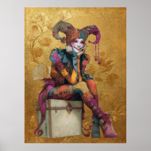 FD2 Zirkus Clown Kunst 2 Vintage Retro Karneval Ku Poster