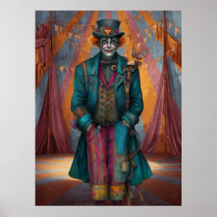 FD2 Zirkus Clown Kunst 7 Vintage Retro Karneval Ku Poster