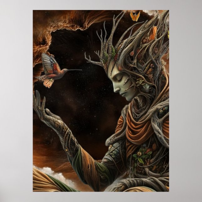 *~* FD3 29 Mystical MAN Earth Keeper HummingBird Poster (Vorne)