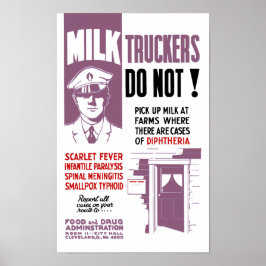 FDA-Warnung für Milchtransporter Poster