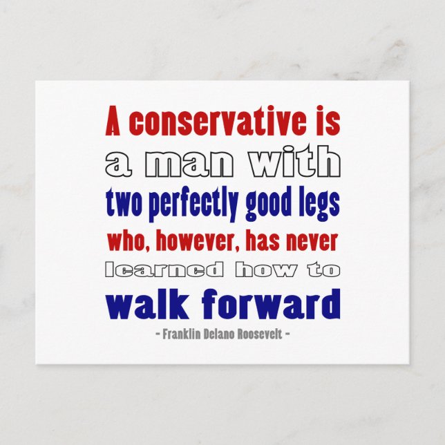 FDR definiert Konservative dunkler Postkarte (Vorderseite)