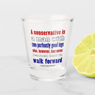 FDR definiert Konservative in Rot Weiß Blau Dunkle Schnapsglas
