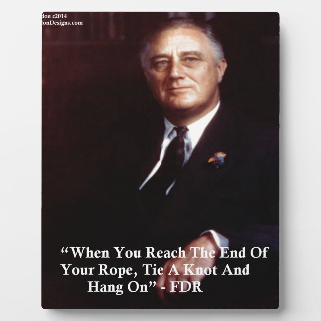 FDR & Hang auf, Zitat zu veröffentlichen Fotoplatte (Vorderseite)