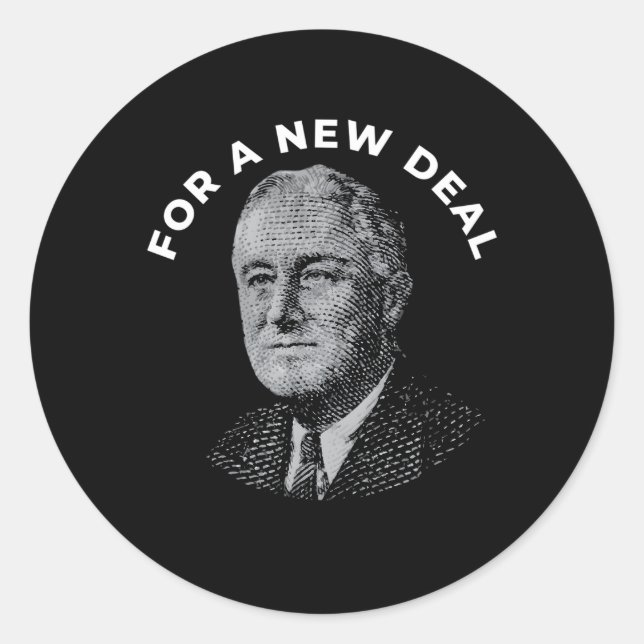 Fdr New Deal Demokrat Franklin Delano Roosevelt Ne Runder Aufkleber (Vorderseite)