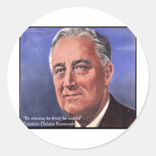 FDR (Roosevelt) "Be Brief" Bietergeschenke Runder Aufkleber