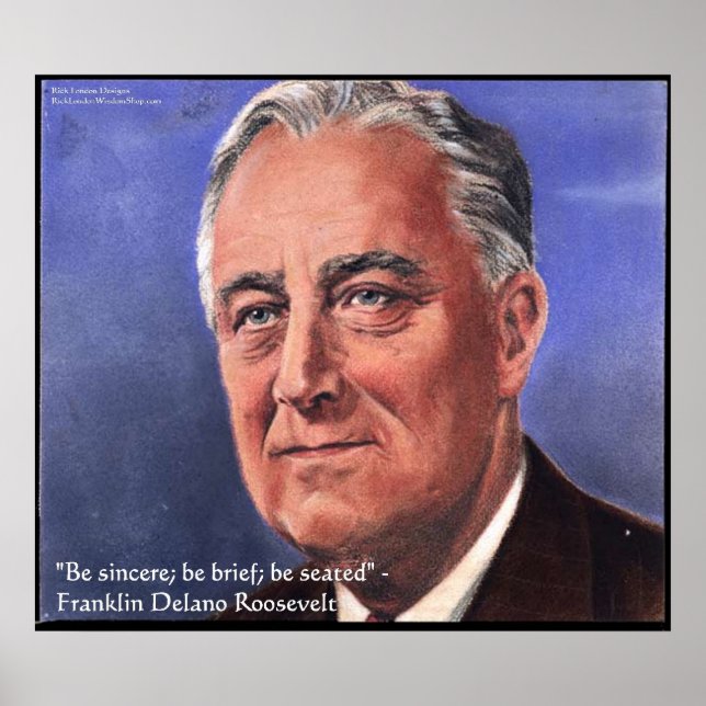 FDR (Roosevelt) "Be Brief" Offering Poster für Wei (Vorne)