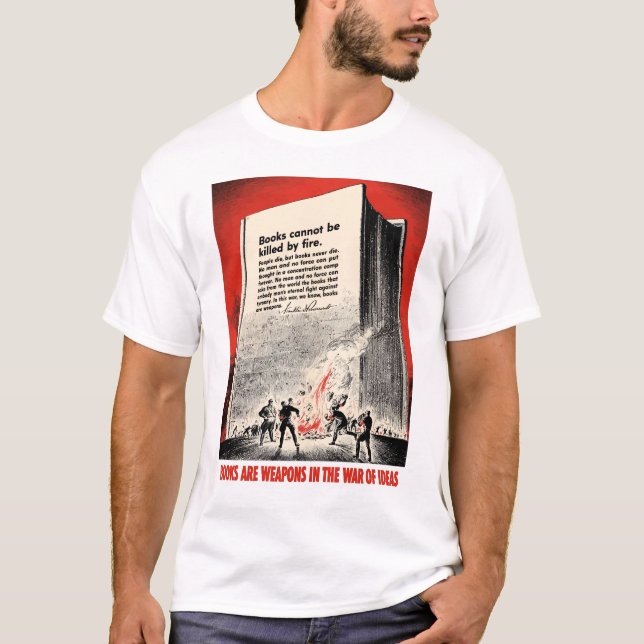 FDR-Zitat auf BuchBurning T-Shirt (Vorderseite)